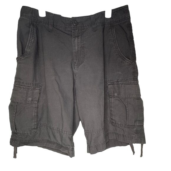 VTG Urban Pipeline Cargo Shorts Men's 34 Brown Cotton Ripstop Pockets Y2K Skater - Picture 12 of 13